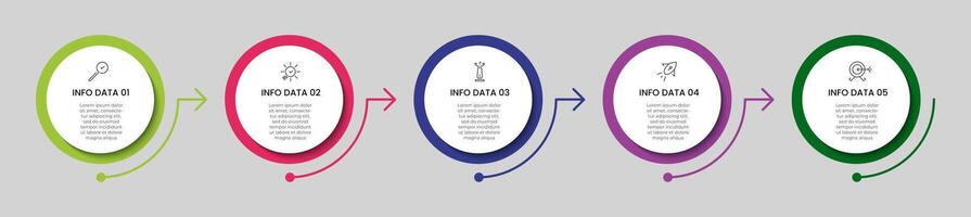 Infographic design business template with icons and 5 options or steps. square design or diagram vector
