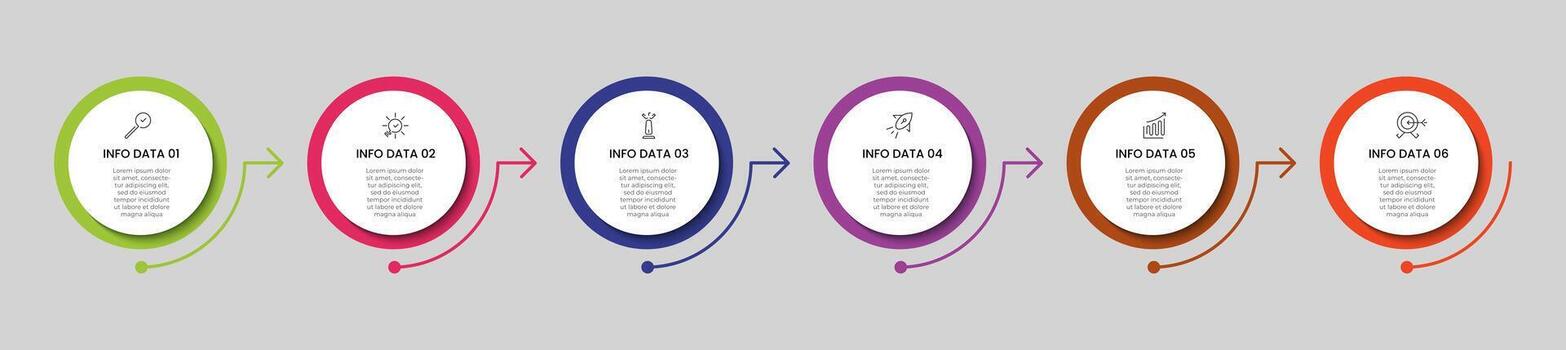 Infographic design business template with icons and 6 options or steps. square design or diagram vector