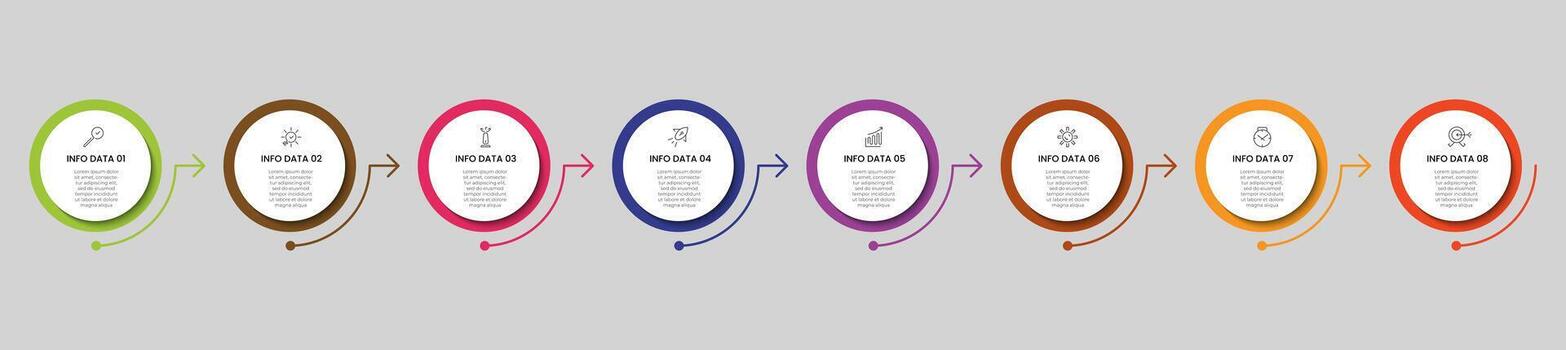 Infographic design business template with icons and 8 options or steps. square design or diagram vector