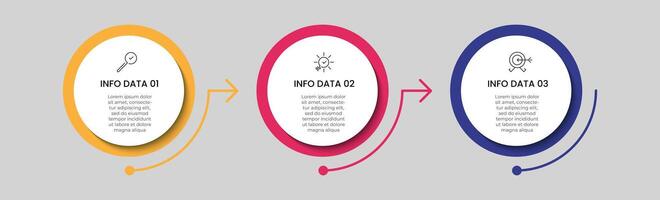 Infographic design business template with icons and 3 options or steps. square design or diagram vector