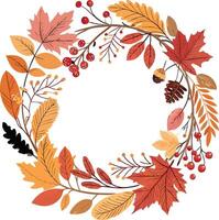 Autumn card with hand drawing elements vector