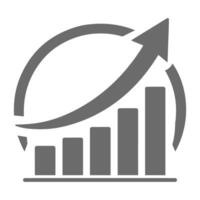 An icon of a graph going up vector