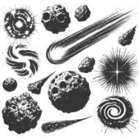 Space rocks and comets illustration vector