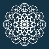 a white circular design with a blue background vector