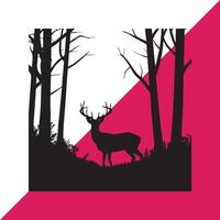 a picture of a deer with a red background vector