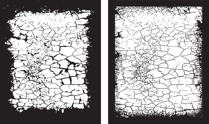Grunge Border Frames Distressed and Jagged Rectangular Frames for Artistic and Edgy Visual Projects