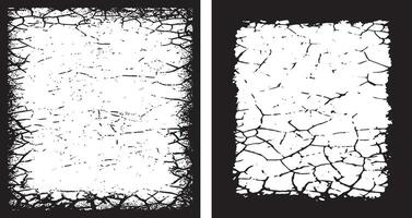 Black And white Vintage Grunge texture photo Frames, A Duo of Rectangular Frames with Distressed and Splattered Textures for Artistic Visual Displays vector