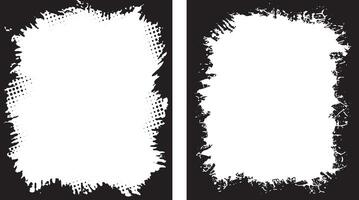 Vintage Edgy Dual-Frame Grunge Design Ink Splatter Borders with Irregular Patterns for Artistic and Unique Photo Displays, grunge border set vector