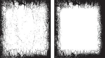 Vintage Grunge Border Frames, Distressed and Jagged Rectangular Frames for Artistic and Edgy Visual Projects vector
