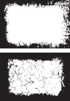 Grunge Frame Collection Rectangular Frames with Distressed and Rough Borders for Artistic Visual Displays