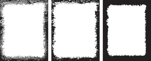 Grunge Border Frames bundle, Distressed and Jagged Rectangular Frames set for Artistic and Edgy Visual Projects vector