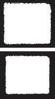 Edgy and Artistic Dual Grunge Photo Frames, Featuring Rough, Jagged Borders with Distressed White Frames on Black Backgrounds for Unique and Creative Visual Displays vector