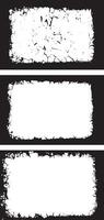 Grungy border set, Contrasting Grunge Frames, A Duo of Rectangular Frames with Distressed and Splattered Textures for Artistic Visual Displays vector