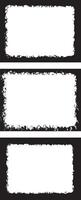 Intricately Designed Grunge Photo Frame Trio Featuring Distressed, Irregular Borders with Jagged Edges for Artistic and Edgy Visual Displays vector