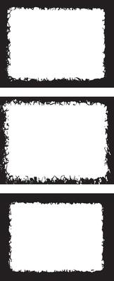 Intricately Designed Grunge Photo Frame Trio Featuring Distressed, Irregular Borders with Jagged Edges for Artistic and Edgy Visual Displays