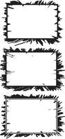 Dynamic Collection of Artistic Grunge Frames, Featuring Three Rectangular Frames with Distressed, Splattered Borders and Unique Textured Patterns for Edgy and Creative Visual Displays vector