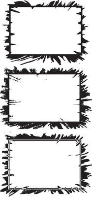Dynamic Collection of Artistic Grunge Frames, Featuring Three Rectangular Frames with Distressed, Splattered Borders and Unique Textured Patterns for Edgy and Creative Visual Displays