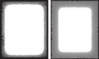 Vintage Grunge Dual Photo Frame Distressed Rectangular Design with Concentric Circular Patterns for a Rustic and Artistic Aesthetic, the unique features of the grunge photo frame, vector