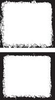 Black And white Contrasting Grunge texture photo Frames, A Duo of Rectangular Frames with Distressed and Splattered Textures for Artistic Visual Displays vector