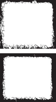 Black And white Contrasting Grunge texture photo Frames, A Duo of Rectangular Frames with Distressed and Splattered Textures for Artistic Visual Displays