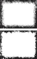 Distressed Grunge Frame Design Featuring Two Rectangular Frames with Black, Textured Borders and Irregular Edges for Artistic and Edgy Visual Projects vector
