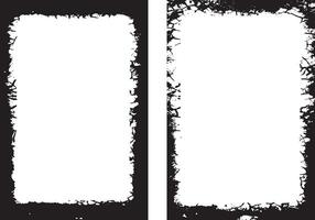 Dynamic Collection of Edgy Grunge Frame Designs, Featuring Three Rectangular Frames with Intricate, Symmetrical Black Patterns and Abstract, Splattered Borders for Artistic and Unique Visual Displays vector