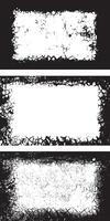Black Grunge Frame Design set, Rectangular Frames with Cracked and Distressed Borders for Artistic Visual Displays vector