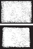 two white and black frames with cracks on them, Black And white Contrasting Grunge texture photo Frames, A Duo of Rectangular Frames vector