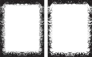 Grunge Border Frames set, Distressed and Jagged Rectangular Frames for Artistic and Edgy Visual Projects vector