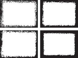 Dynamic Grunge Frames, Collection of Six Rectangular Frames with Distressed Borders for Artistic Visual Projects vector