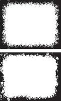 Intricately Designed Grunge Photo Frame Collection Two Rectangular Frames with Distressed and Jagged Borders Featuring Irregular Spikes for Artistic and Edgy Visual Displays vector