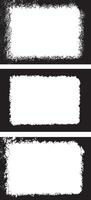 three black and white grunge frames with white paint, Vintage black and white Collection of Edgy Grunge Frame Designs, Featuring Intricate Patterns, Jagged Borders vector