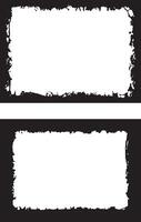 two blank white frames with black paint on them, Black And white Contrasting Grunge texture photo Frames, A Duo of Rectangular Frames with Distressed vector