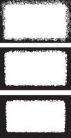 three black and white grunge frames with white paint, Vintage black and white Collection of Edgy Grunge Frame Designs, Featuring Intricate Patterns, Jagged Borders vector