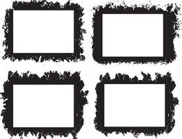 Grunge Border Frames Collection, Four Distressed and Jagged Rectangular Frames for Edgy and Dynamic Visual Projects vector