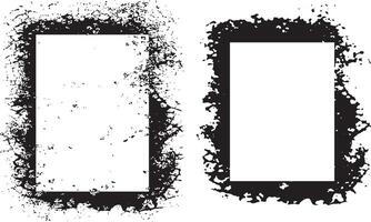 Grunge-Style Dual Rectangular Frames with Distressed Borders for Artistic and Graphic Design Projects vector