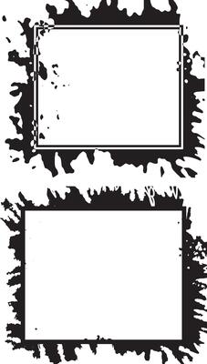 Edgy Dual-Frame Grunge Design Ink Splatter Borders with Irregular Patterns for Artistic and Unique Photo Displays