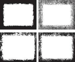 Dynamic Grunge Frames Collection of Six Rectangular Frames with Distressed Borders for Artistic Visual Projects vector