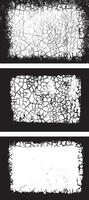 Black Grunge Frame Design set, Rectangular Frames with Cracked and Distressed Borders for Artistic Visual Displays vector