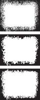 A set Vinatge black and white Grunge Photo Frame Distressed Vertical Rectangular Borders with Organic Cracked Patterns for Edgy and Artistic Displays vector