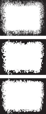 A set Vinatge black and white Grunge Photo Frame Distressed Vertical Rectangular Borders with Organic Cracked Patterns for Edgy and Artistic Displays