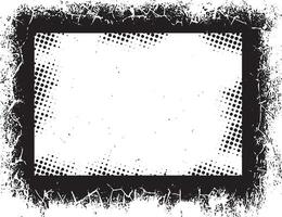 A Vintage black and white Grunge Photo Frames Featuring Intricate Chain-Like and Wavy Borders with Splattered Black Backgrounds and Dotted Shading for Unique Visual Displays vector