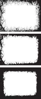 A Set of Dynamic Grunge Photo Frame Trio Rough-Edged, grunge