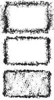 Grunge Frame Collection Rectangular Frames with Distressed and Rough Borders for Artistic Visual Displays vector