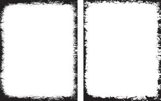 Vintage Dynamic and Edgy Grunge Frame Design set, Featuring Two Unique Rectangular Frames with Rough, Jagged Borders and Distressed White Interiors for Creative and Artistic Visual Displays vector