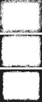 Intricately Designed Grunge Photo Frame Trio Featuring Distressed, Irregular Borders with Jagged Edges for Artistic and Edgy Visual Displays vector