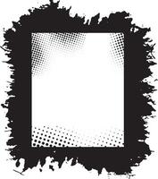 Edgy and Artistic Dual Grunge Photo Frames Featuring Distressed, Cracked, and Splattered Black Borders with Halftone Dot Interiors for Unique and Creative Visual Display vector