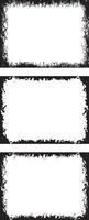 three black and white grunge frames with white paint, Intricately Detailed Grunge Photo Frame set, Distressed Vertical Rectangular Borders with Organic Cracked Patterns for Edgy and Artistic Displays vector
