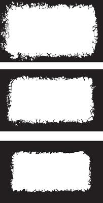 Rustic Elegance Grunge Frame Collection, The image shows three distinct grunge-style frames. The frames are rectangular with rounded corners, and the intricate patterns give them a weathered,