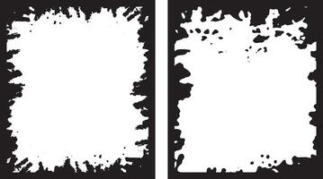 Grunge border set, Dynamic Duo of Grunge Photo Frames Irregular Splattered Borders and Textured Edges for Edgy and Artistic Visual Displays vector